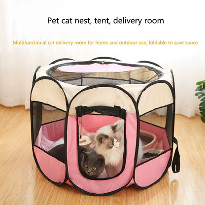 Pet Nest Pet Dog Cat Delivery Room Foldable Cat Nest Pet Fence Tent Octagonal Cage Pet Supplies